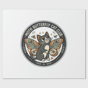 Moth Schmetterling Katze POD Vektor Kunst - Moth S Geschenkpapier