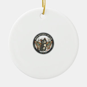 Moth Schmetterling Katze POD Vektor Kunst - Moth S Keramik Ornament