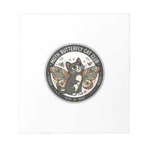 Moth Schmetterling Katze POD Vektor Kunst - Moth S Notizblock