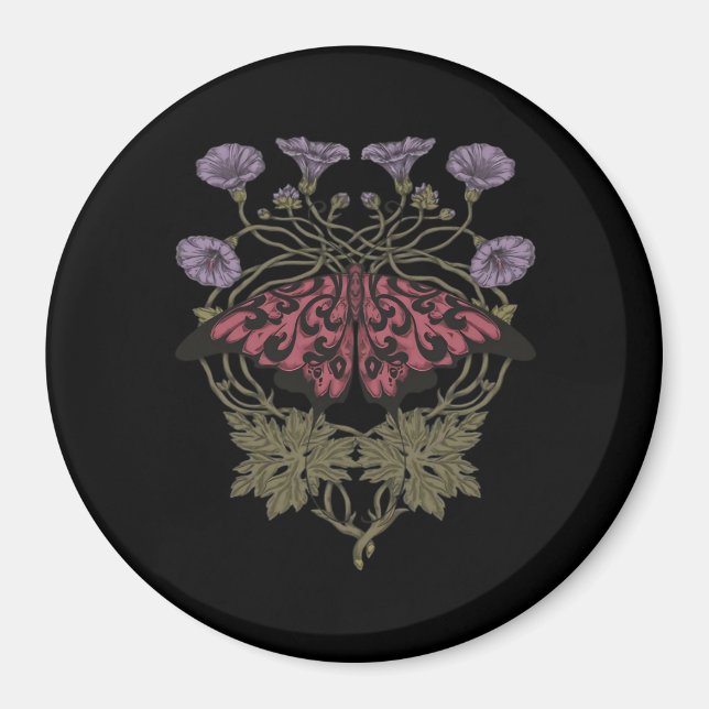 Moth Talisman - Whimsigoth Witchy Art - Color Vers Magnet (Vorne)