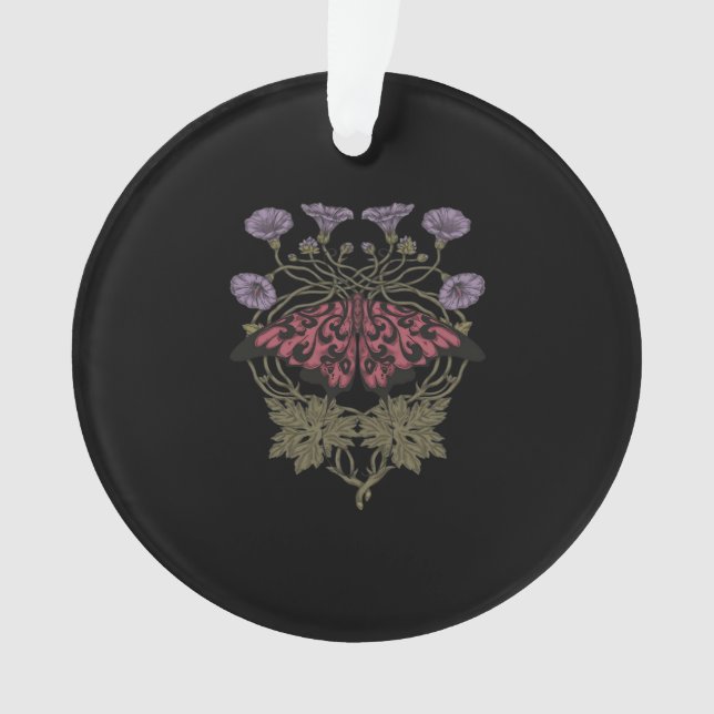 Moth Talisman - Whimsigoth Witchy Art - Color Vers Ornament (Vorderseite)