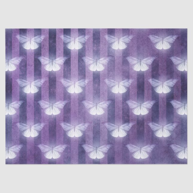 Moth white lila Striped pattern mystical Seidenpapier (Vorderseite)