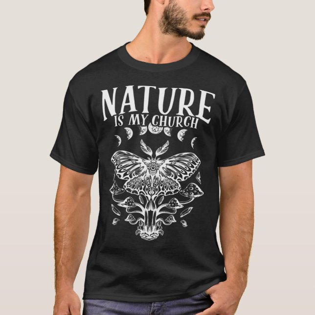 Moth Witchy Pagan Nature Moon Witchcraft T-Shirt (Vorderseite)