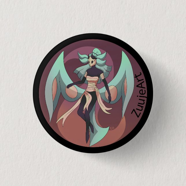 Moth women anime button (Vorderseite)