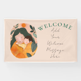 Mother and Baby Floral Watercolor Design Banner