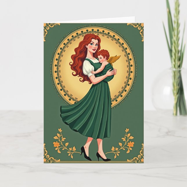 Mother And Child Art Card Karte (Vorderseite)