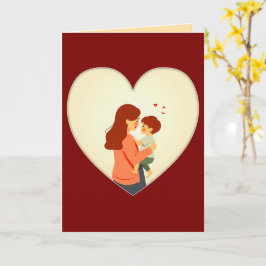 Mother and Child Love Illustration – Warm Family Karte
