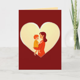 Mother and Child Love Illustration – Warm Family Karte