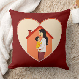 Mother and Child Love Illustration – Warm Family Kissen