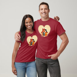 Mother and Child Love Illustration – Warm Family T-Shirt