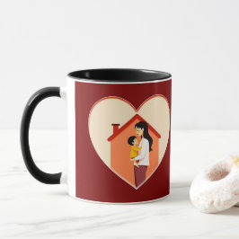 Mother and Child Love Illustration – Warm Family Tasse
