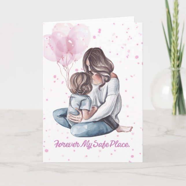 Mother and Child Watercolor Mother’s Day Card Karte (Vorderseite)