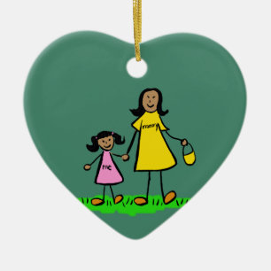 Mother and Daughter Custom Family Art Ornamente