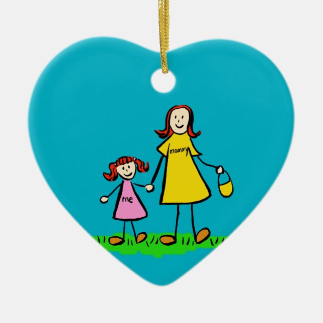 Mother and Daughter Custom Family Art Ornamente (Vorne)
