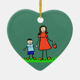 Mother and Son Custom Mommy Family Art Ornaments Keramikornament