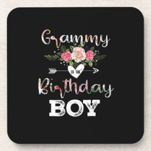 Mother Art Grammy Of A Birthday Boy Birthday Getränkeuntersetzer