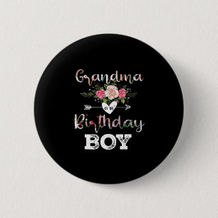 Mother Art Grandma Of A Birthday Boy Birthday Button