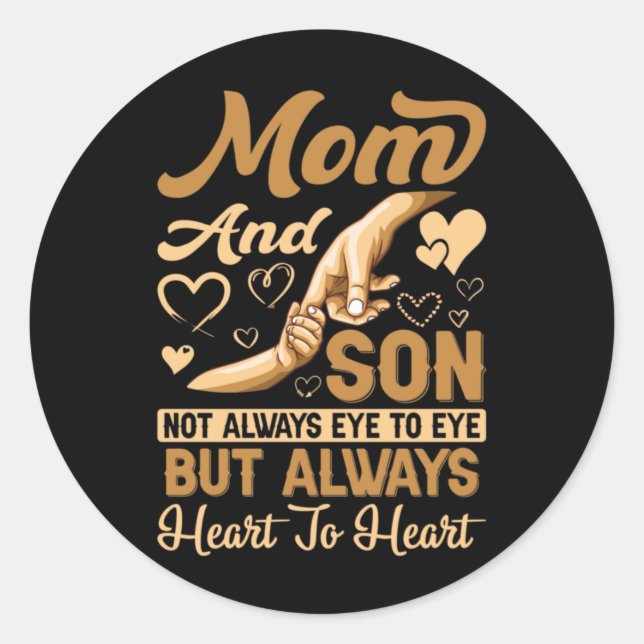 Mother Art | Mom and Son Heart To Heart Birthday Runder Aufkleber (Vorderseite)