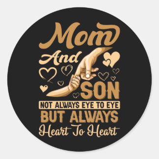 Mother Art | Mom and Son Heart To Heart Birthday Runder Aufkleber