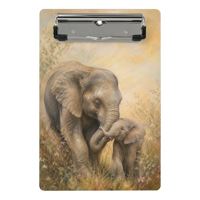 Mother & Baby Elephant Klemmbrett |  (Vorderseite)