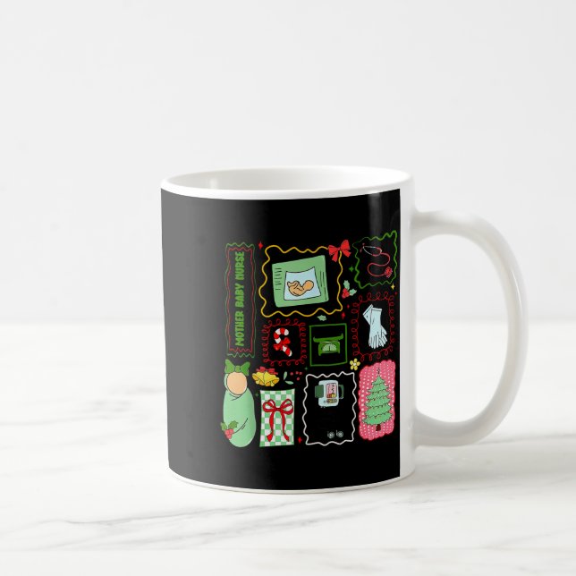 Mother Baby Nurse Christmas Stamp Stpartum Materni Kaffeetasse (Rechts)