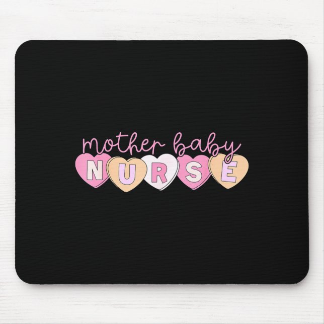 Mother Baby Nurse Hearts Valentine Obgyn Stpartum  Mousepad (Vorne)