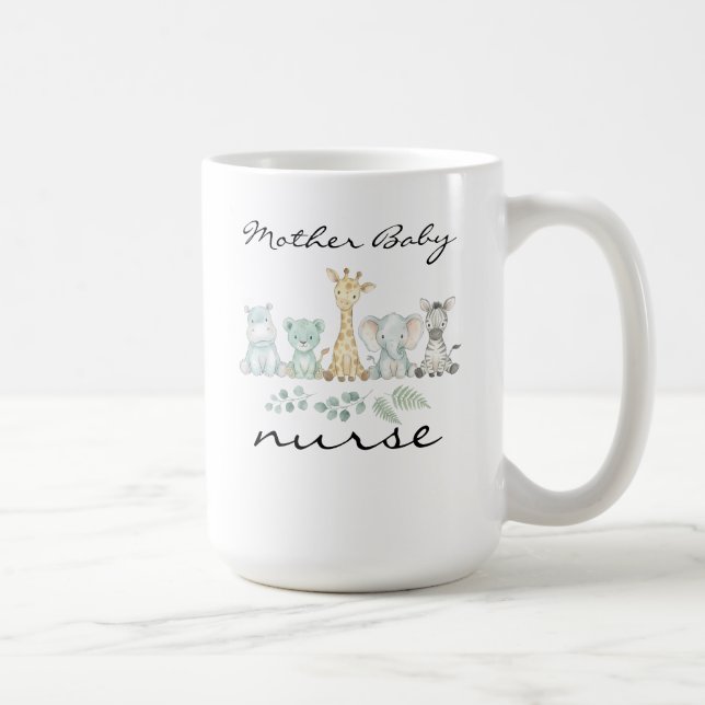 Mother Baby Nurse Safari Jungle Animal Nursery Kaffeetasse (Rechts)