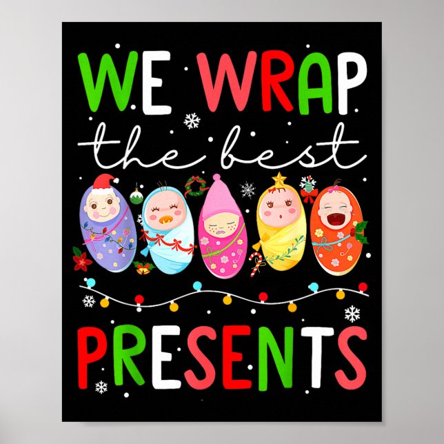 Mother Baby Unit Christmas Labor And Delivery Nurs Poster (Vorne)