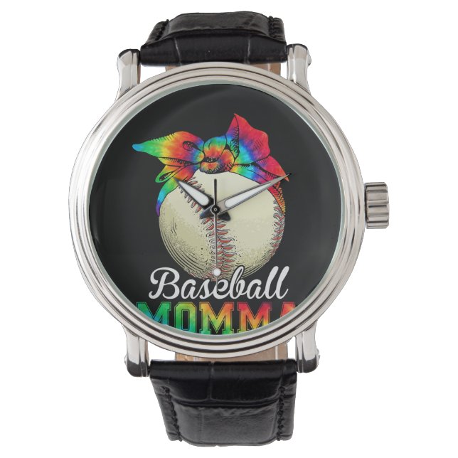 Mother Baseball Momma Birthday Armbanduhr (Vorderseite)