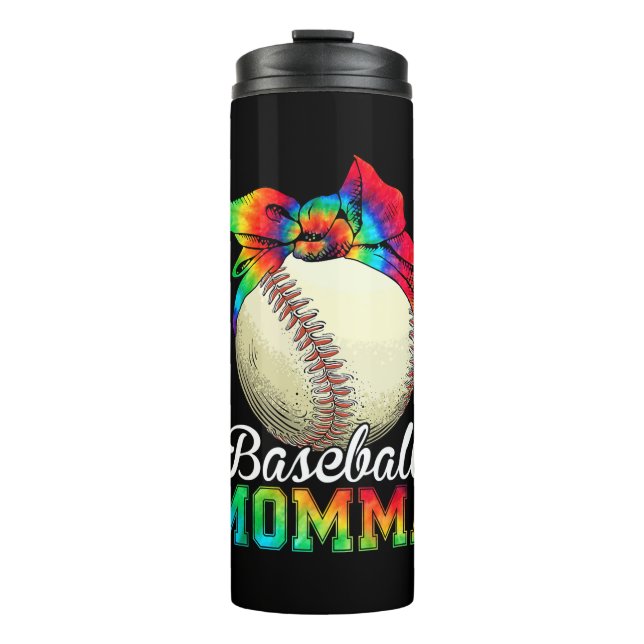 Mother Baseball Momma Birthday Thermosbecher (Vorderseite)