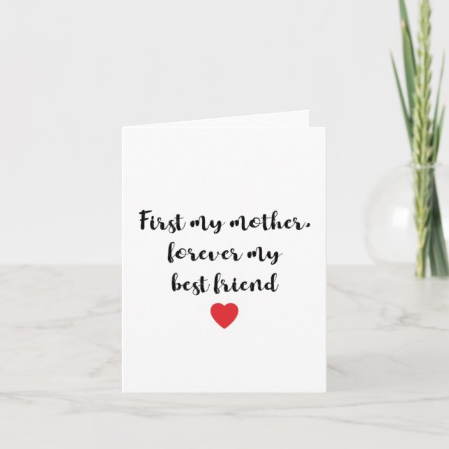 Mother Best Friend Happy Birthday Mothers Day Card Karte (Vorderseite)