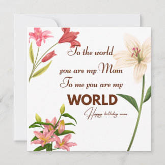 Mother Birthday card with flower Karte