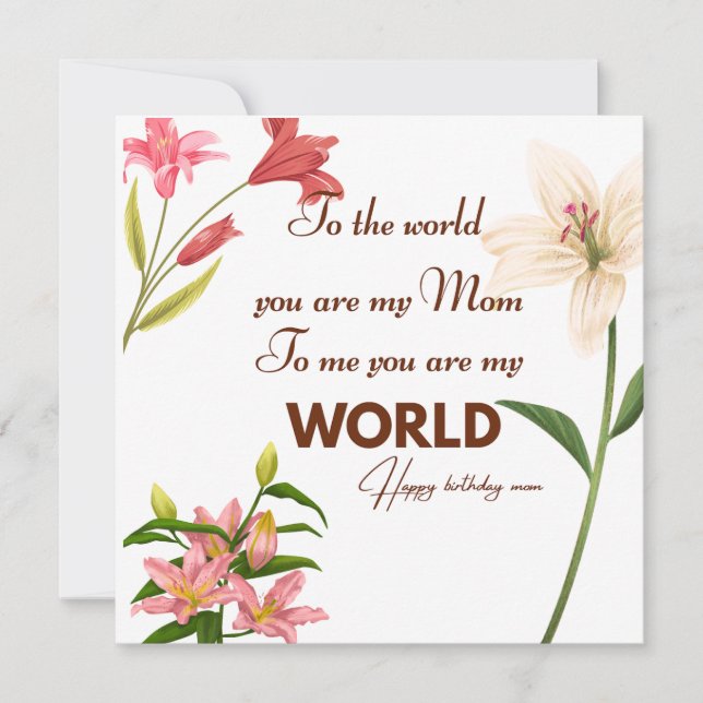  Mother Birthday card with flower Karte (Vorderseite)