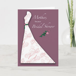 Mother, Bridal Shower Dress Silhouette Plum Einladung