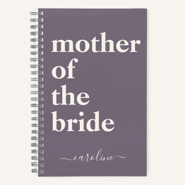 Mother Bride Minimalistisch Moderne Custom Dark Li Notizbuch (Vorderseite)
