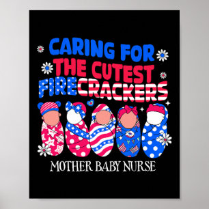 Mother Byby Nurse Patriotic Usa Flag American Insi Poster