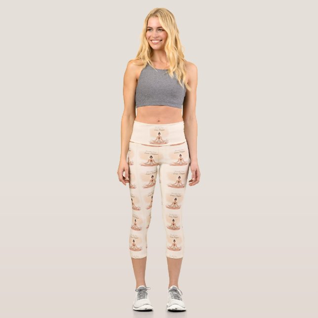 Mother & Child Meditation Serenity Art Capri Leggings (Vorderseite)