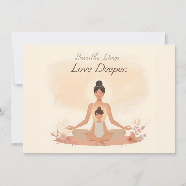 Mother & Child Meditation Serenity Art Feiertagskarte (Vorderseite)