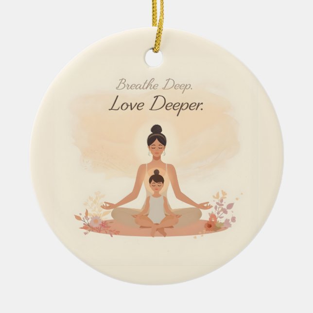 Mother & Child Meditation Serenity Art Keramik Ornament (Vorne)