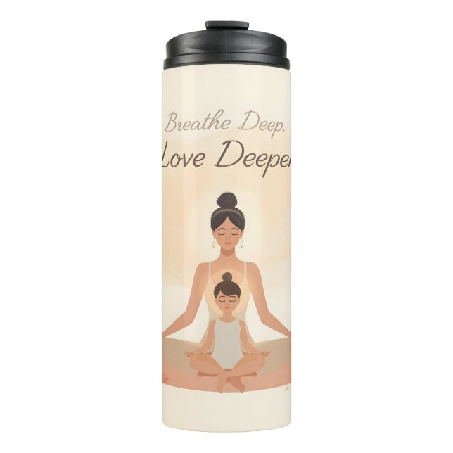 Mother & Child Meditation Serenity Art Thermosbecher (Vorderseite)
