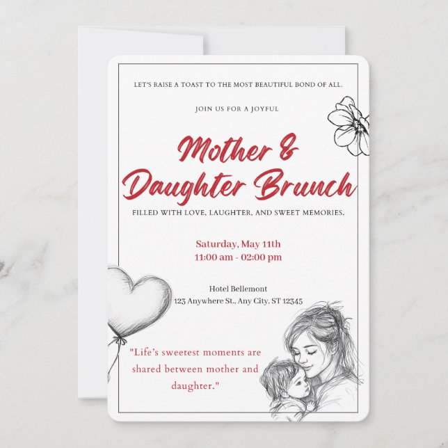 Mother Daughter Brunch Invitation (Vorderseite)