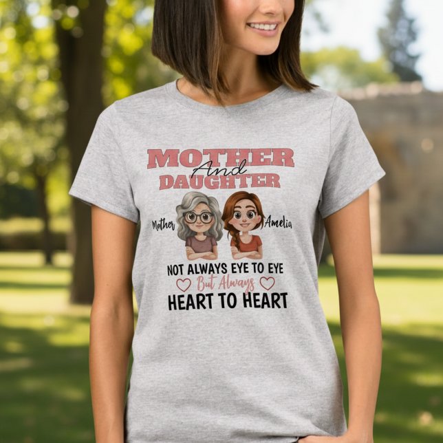 Mother Daughter Illustration Love Across Distance  T-Shirt (Von Creator hochgeladen)