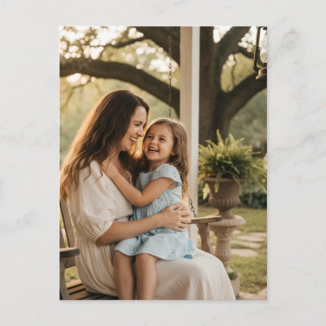 Mother daughter love photo mothers day family gift postkarte (Vorderseite)