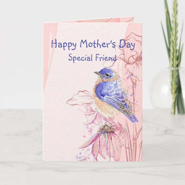 Mother Day Special Friend Bluebird Garden Bird Karte (Vorderseite)