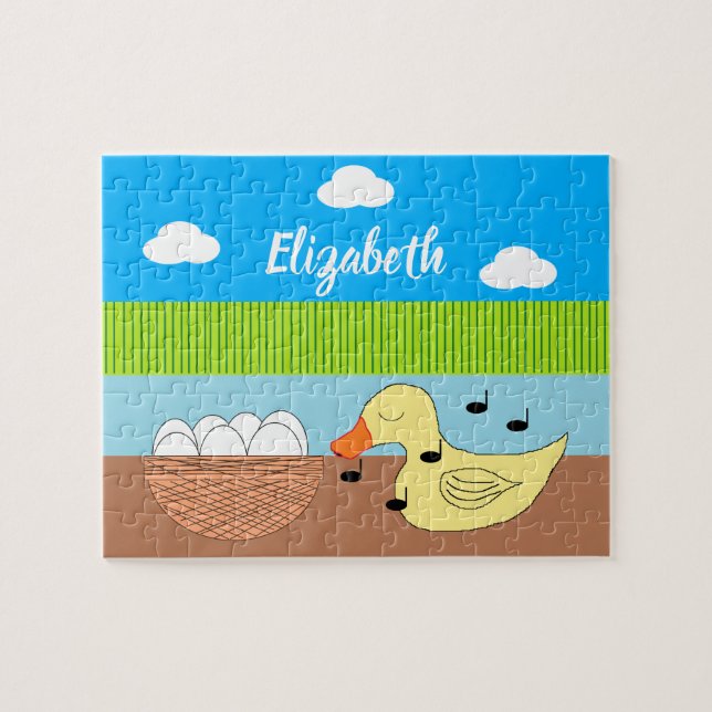 Mother Duck Singing to her Eggs: Puzzle (Horizontal)
