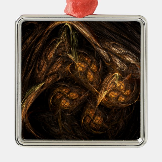 Mother Earth Abstrakt Art Square Silbernes Ornament (Vorne)