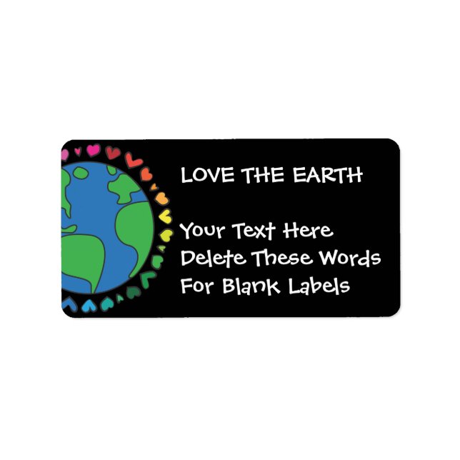 Mother Earth Day Save The Planet Rainbow Hearts Adressaufkleber (Vorne)