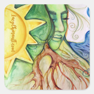 Mother Earth Gaia Goddess Quadratischer Aufkleber