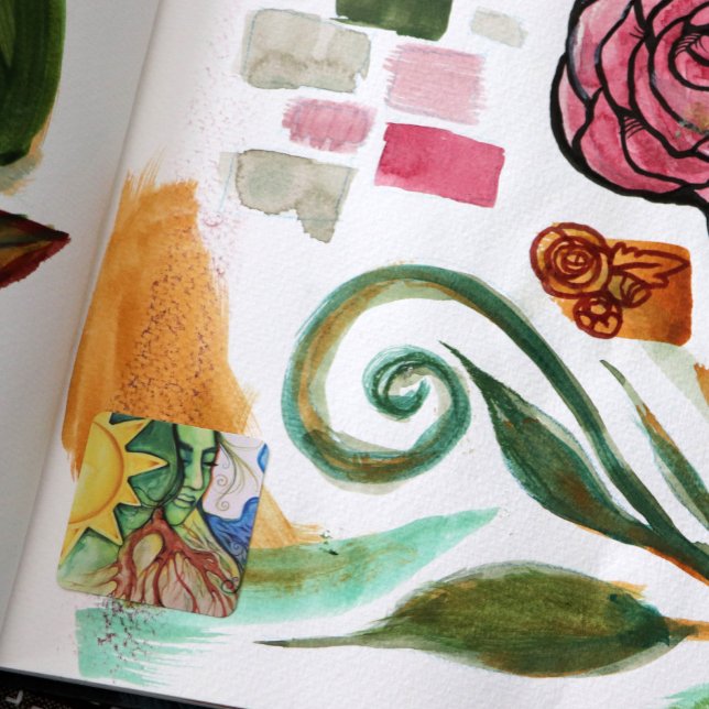 Mother Earth Gaia Goddess Quadratischer Aufkleber (Von Creator hochgeladen)