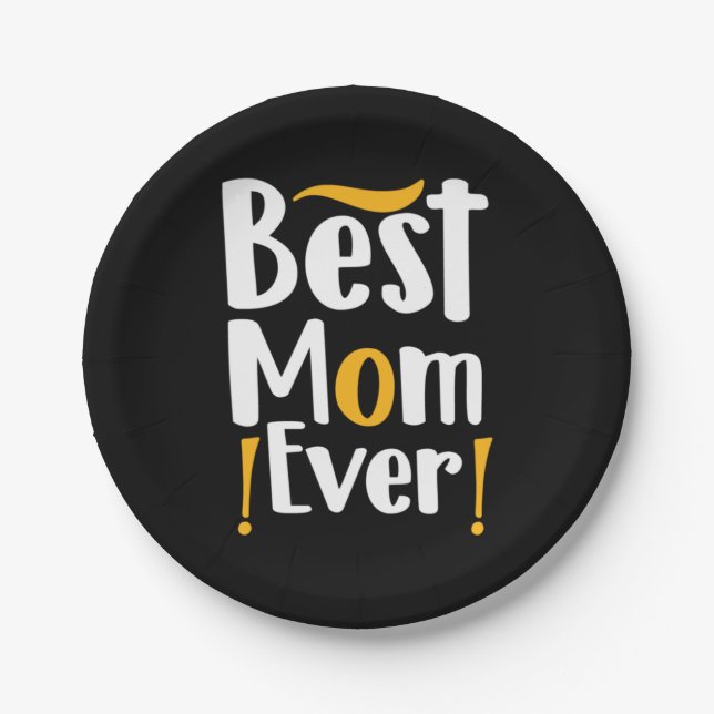 Mother Gift Beste Mama je Pappteller (Vorderseite)